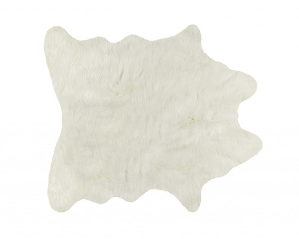 5' x 8' Super Soft Off White Faux Hide Area Rug