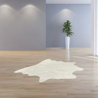 5' x 8' Super Soft Off White Faux Hide Area Rug