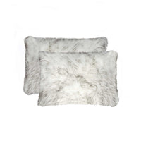 12" x 20" x 5" Gradient Gray Faux  Pillow 2 Pack