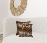 18" x 18" x 5" Leopard Faux  Pillow 2 Pack
