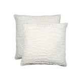 18" x 18" x 5" Ivory Mink Faux  Pillow 2 Pack
