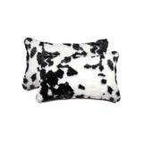 12" x 20" x 5" Sugarland Black and White Faux  Pillow 2 Pack