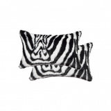 12" x 20" x 5" Denton Zebra Black and White Faux  Pillow 2 Pack