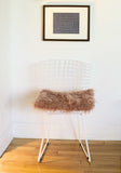 Set of 2 Cozy Mauve Rose Faux Fur Chair Pads