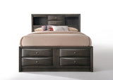 91' X 63' X 56' Gray Oak Rubber Wood Queen Storage Bed