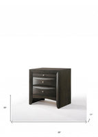 26' X 17' X 25' Gray Oak Rubber Wood Nightstand