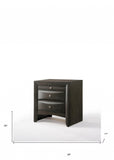 26' X 17' X 25' Gray Oak Rubber Wood Nightstand