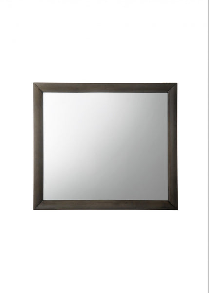 Gray Oak Wooden Rectangular Mirror