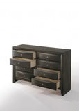 59' X 17' X 41' Gray Oak Rubber Wood Dresser