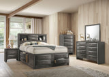 91' X 63' X 56' Gray Oak Rubber Wood Queen Storage Bed