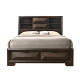 91' X 63' X 53' Espresso Rubber Wood Queen Storage Bed