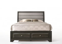 87' X 79' X 52' Gray Fabric And Antique Gray Eastern King Storage Bed