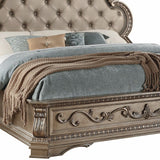 90' X 84' X 76' PU Antique Champagne Eastern King Bed