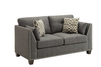 58' X 31' X 35' Light Charcoal Linen Loveseat