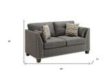 58' X 31' X 35' Light Charcoal Linen Loveseat