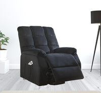 34' X 37' X 41' Black Velvet Recliner With Power Lift And Massage