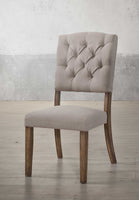 19' X 23' X 43' 2pc Cream Linen And Weathered Oak Side Chair