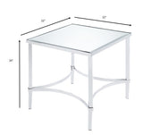 22' X 22' X 24' Chrome And Mirrored End Table