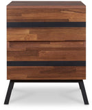 18' X 20' X 23' Walnut And Sandy Black Particle Board End Table