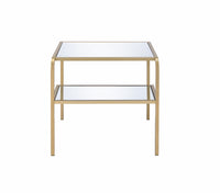 28' X 24' X 23' Gold And Clear Glass End Table