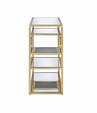 Modern Yet Retro Gold And Glass Bar Table