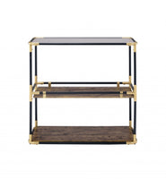 44' X 16' X 28' Black Solid Wood Leg Console Table