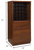 24" X 20" X 52" Wine Cabinet In Walnut - Mdf