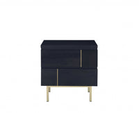 Contemporary Black And Brass Nightstand