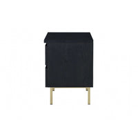 Contemporary Black And Brass Nightstand