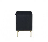 Contemporary Black And Brass Nightstand