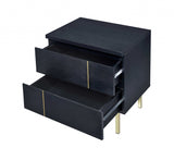 Contemporary Black And Brass Nightstand