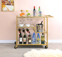 22' X 21' X 34' Gold And Clear Glass Serving Cart