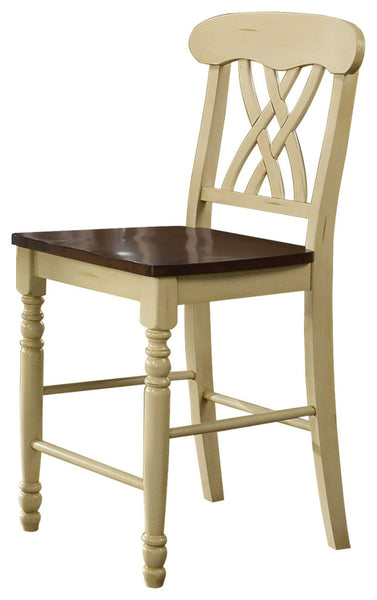 22' X 19.5' X 41.5' 2pc Buttermilk And Oak Counter Height Chair