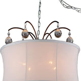 Felicity 5-light White Fabric 18-inch Bronze Swag Lamp