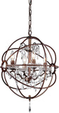 Edwards Antique Bronze 16-inch Crystal Chandelier