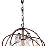 Edwards Antique Bronze 16-inch Crystal Chandelier