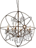 Edwards Antique Bronze and Crystal 24-inch Sphere Chandelier