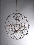 Edwards Antique Bronze and Crystal 24-inch Sphere Chandelier