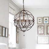 Edwards Antique Bronze and Crystal 24-inch Sphere Chandelier