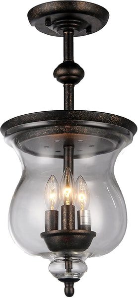Madigan 3-light Clear Glass 10-inch Antique Pendant Lamp
