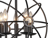 Meila 5-light Black 16-inch Spherical Chandelier