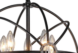 Meila 5-light Black 16-inch Spherical Chandelier
