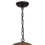 Twirlie 16.5-inch Hemp Rope Antique Bronze Metal Chandelier