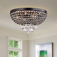 Drimil Antique Bronze Crystal Ceiling Lamp