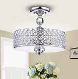 Dyesta Silver Chrome Crosshatch Round Lamp