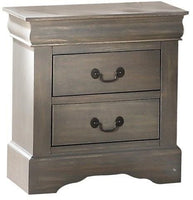 Classic Gray Wash Finish 2 Drawer Wooden Nightstand