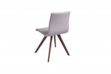Set of 2 Taupe Faux Leather Dining Chairs