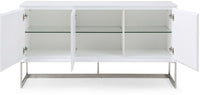60 X 15 X 32 White Stainless Steel Buffet