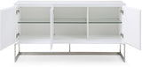 60 X 15 X 32 White Stainless Steel Buffet