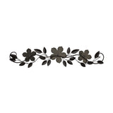 Floral and Espresso Wood Over The Door Metal Wall Decor